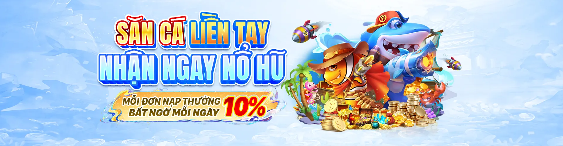Đại dương bắn cá 7hu88 với nhiều loài cá và kho báu